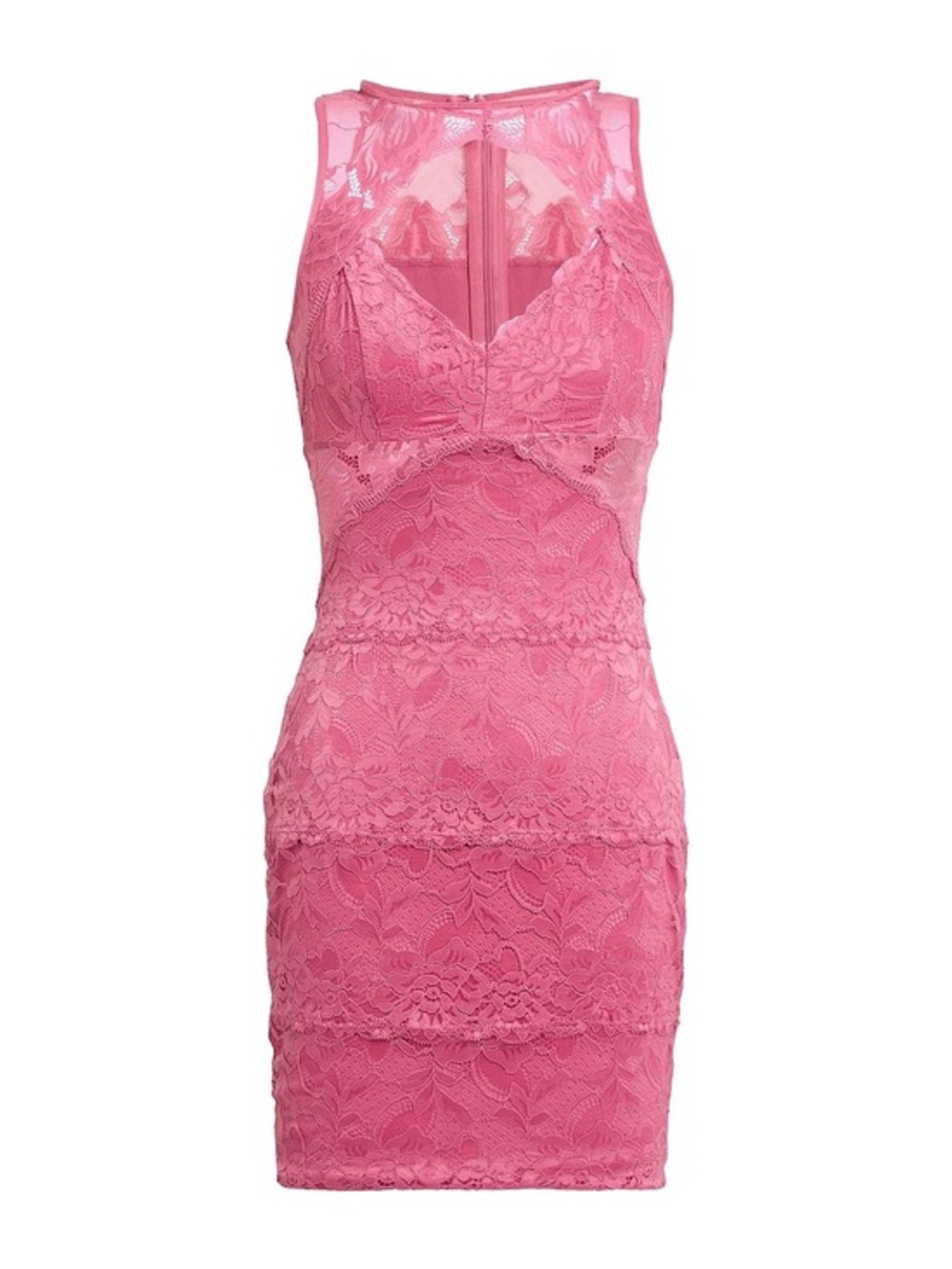 Guess Women's Sleeveless Pink Lace Cutout Silvana Dress Sz. Small